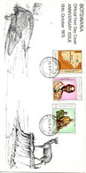 BOTSWANA.  N°292-4 De 1975 Sur Enveloppe 1er Jour. Anniversaires/Cartographie/Crocodile. - Botswana (1966-...)