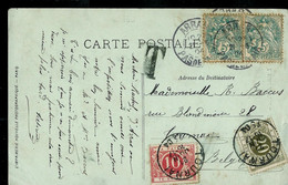 CP ( FRance)  Obl. ARRAS  Et Taxé à TOURNAI 1904 (30 Cents) - Sonstige & Ohne Zuordnung