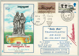 USA 1969, Daily Mail Transatlantic Air Race New York - London, Unterschrift Pilot - Vliegtuigen