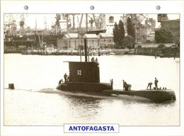 (25 X 19 Cm) (10-9-2021) - U - Photo And Info Sheet On Warship - Peru Navy - Submarine Antofagasta - Bateaux