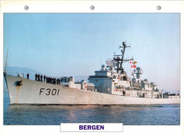 (25 X 19 Cm) (10-9-2021) - U - Photo And Info Sheet On Warship -  Norway Navy - Bergen - Boats