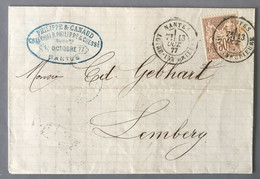 France N°69 Sur Lettre De Nantes 13.10.1877 - (B2092) - 1877-1920: Periodo Semi Moderno