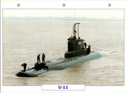 (25 X 19 Cm) (10-9-2021) - U - Photo And Info Sheet On Warship -  German Navy - Submarine U 11 (S 190) - Bateaux