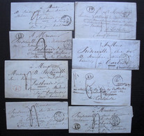 Agen Lot De 8 Lettres Pour Monsieur Lassalle De Préserville, Ancien Sous-intendant Militaire, Différents Cachets à Voir - 1801-1848: Precursori XIX