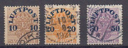 Suede Poste Aerienne. 1920 Yvert 1 / 3 Obliteres - Used Stamps