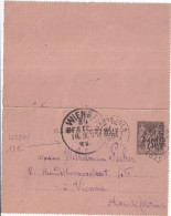 1897 - TYPE SAGE - CARTE-LETTRE ENTIER 25c De MARVEJOLS (LOZERE) => WIEN (AUTRICHE) ! - Cartoline-lettere