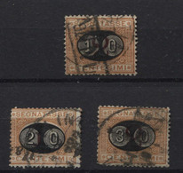 1890 Regno 3 Segnatasse Mascherine 10-20-30c Su 2c - Portomarken