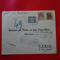 LETTRE AMSTERDAM BANQUE DE PARIS POUR POUR EXPRESSE 1924 - Storia Postale