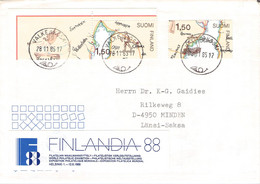 FINLAND - 2 LETTER 1985  VALKEAKOSKI > MINDEN/DE Mi #973-976 /GR39 - Briefe U. Dokumente