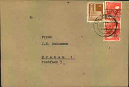1948, Fermnbrief Mit 4 Pfg. Bauten Und 8 Pfg. Bandaufdruck Im Paar Ab "(22a) DÜSSELDORF 9.9.48 - Other & Unclassified