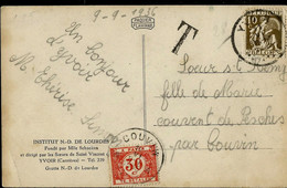 CP (Yvoir) Obl. YVOIR 1936 + Taxé à COUVIN (30 Cents) - Sonstige & Ohne Zuordnung