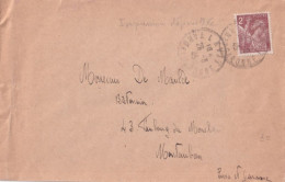 1945 - IRIS VERT 653 VARIETE IMPRESSION DEPOUILLEE Sur ENVELOPPE De LAVIT (TARN ET GARONNE) - 1939-44 Iris