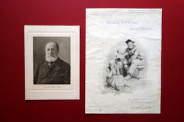 Autografo Camille Saint Saens Programma Numerato Festival Firma 1903 Compositore - Autographs
