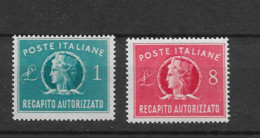 1947 Italy Briefzustellung Mi 7-8 Postfris** - Consigned Parcels