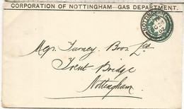 REINO UNIDO 1902 NOTTIMGHAM ENTERO POSTAL GAS - Gas