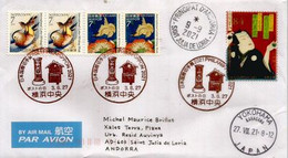 Philanippon 2021: Celebrating 150 Years Of Service.  FDC Letter From Yokohama, Sent To Andorra, With Arrival Postmark - Storia Postale