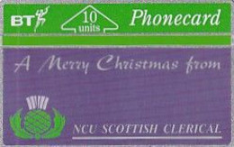 UK - A Merry Christmas From NCU Scottish Clerical(BTP055), CN : 152E, Tirage 6156, Mint - BT Emissioni Private