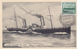Carte Maximum Bateau Ship  Belgique 1946 Ligne Ostende Douvres - 1934-1951