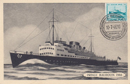 Carte Maximum Bateau Ship  Belgique 1946 Ligne Ostende Douvres - 1934-1951