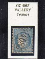 Yonne - N° 37 (variété) Obl GC 4085 Vallery - 1870 Beleg Van Parijs