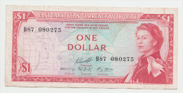 East Caribbean States 1 Dollar 1965 VF+ CRISP Banknote P 13g 13 G - Ostkaribik