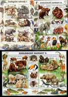 2016 - 2018 Czech Zoological Gardens / Zoo In Czech Issues I To III - MS MNH** MI B 61, 65, 72 Elephants, Hippo, Giraffe - Ongebruikt