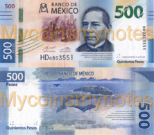 MEXICO 500 Pesos, 2020, P-New, , Not Yet In Catalog, New Signatures Carrillo&Rabiela, UNC - Mexico