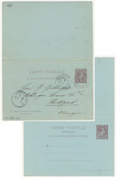 MONACO - (prob. 1892) DAGUIN JUMELÉ T.A2 Sur CPRP 10c Brun/bleu Type Charles III (CHR D5) Pour Stuttgart (avec Arrivée) - Ganzsachen