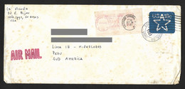 US Cover With Colorado Spring Red Meter Permit & Cancellation Sent To Peru - Machine Labels [ATM]