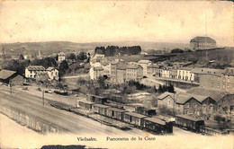 Vielsam - Panorama De La Gare (animée Train Edit Baccus 1924 ...bord Inférieur) - Vielsalm