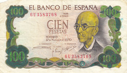 CRBP0046  BILLETE ESPAÑA 100 PESETAS 1970 COLOREADO BC 15 - Autres & Non Classés