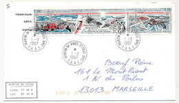 TAAF - Env Affr Triptyque 3x1F 50eme Anniversaire - St Martin De Vivies St Paul Ams - 1/3/1997 - Lettres & Documents