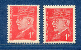 ⭐ France - Variété - YT N° 514 - Couleurs - Pétouilles - Neuf Sans Charnière - 1941 ⭐ - Unused Stamps