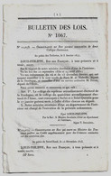 Bulletin Des Lois 1067 1844 Remplacement Des Poids De Vingt-cinq Kilogrammes/Reichshoffen-Niederbronn/Compiègne - Décrets & Lois