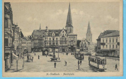 München-Gladbach-(Moenchengladbach-Rhénanie Du N-Westphalie)+/-1920-Marktplatz-Tram-Tramway-Strassenbahn-Hotel Herfs - Mönchengladbach