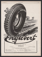 Pub Papier 1924 Automobile Pneu Ballon ENGLEBERT  Pneus Voiture Chevron Cordé LIEGE BELGIQUE - Publicités
