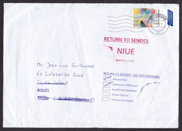Netherlands: Cover To Niue, 2021, 1 Stamp + Tab, Europa, Bee, Returned, Retour Cancel, Moved Out (damaged: Creases) - Brieven En Documenten