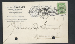 Perfin Perforé Perforated LOUIS ESCOYEZ Postkaart Verstuurd Te TERTRE / BRUXELLES / GRAMMONT Met Nr. 83  !   LOT 170 - 1863-09