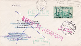 USA 1958  Air Mail To Am. Express (used As Poste Restante) Am. Exp. Dumped The Letter In A Danish Mail Box. Returned - Covers & Documents