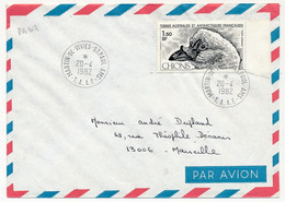 TAAF - Env. Affr 1,50 Chionis - Martin De Vivies St Paul Ams - 20/4/1982 - Storia Postale