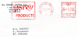 1967 Kaart STOREY PRODUCTS - Frères Bruxelles - Rode Stempe Fr * 1.00 F 1379 - 1960-1979