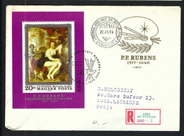HONGRIE 1977: LSC Rec. Affr. De 20,00Ft De Budapest Pour La Suisse - Storia Postale