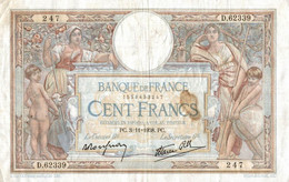 Billet De Cent Francs  1938 - 100 F 1908-1939 ''Luc Olivier Merson''