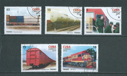 Cuba  - 5 Timbres Oblitérés  Année 2010 -  Trenes    AU 7810 - Usati