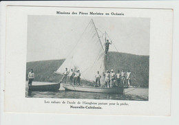 NOUVELLE CALEDONIE - MISSION DES PERES MARISTES EN OCEANIE - LES ENFANTS DE L'ECOLE DE HIENGHENE POUR LA PECHE - Nueva Caledonia