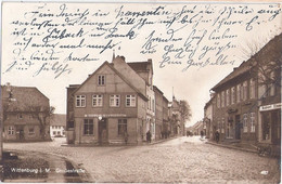 WITTENBURG Mecklenburg Große Straße Geschäfte Ferd Rohde Heinr Glamann Rob Elsne  3.11.1927 Gelaufen Marke Abgefallen - Zarrentin