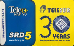 SURINAM  -  Prepaid  -  Tele Sur - Tele.G. - SRD 5 - Suriname