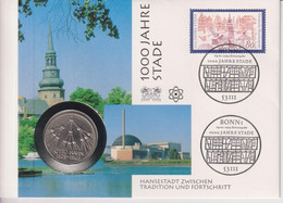 Numis-Brief 1709 (1000 Jahre Stade) + Gedenkmünze 5 D-Mark Otto Hahn 1979 - Covers