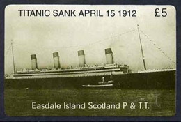 Telephone Card - Easdale Titanic #01 £5 (collector's) Card (green & White From A Limited Edition Of 1200) - Schiffe