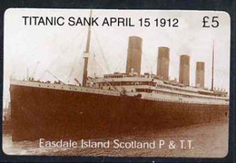 Telephone Card - Easdale Titanic #09 £5 (collector's) Card (brown & White From A Limited Edition Of 1200) - Schiffe